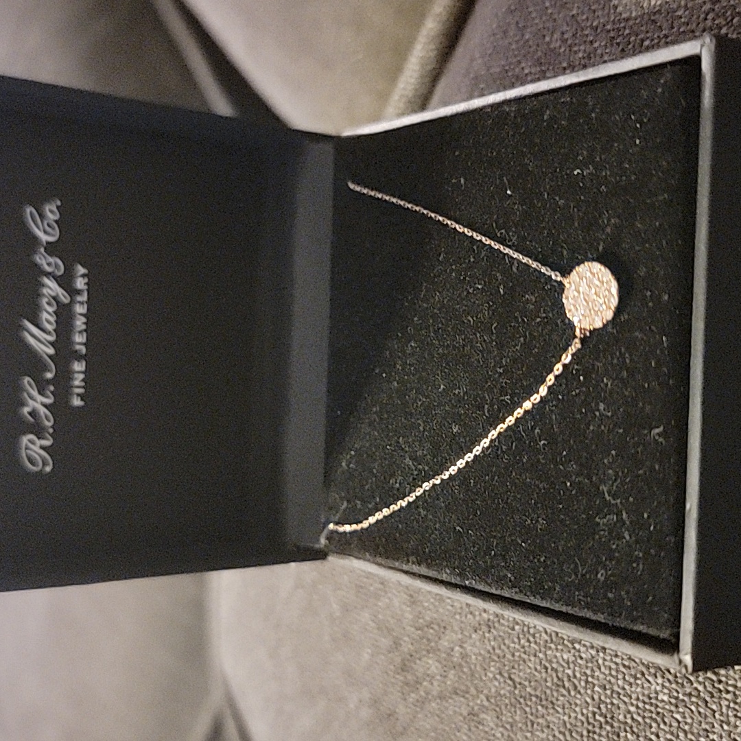 Brand New 14k Bridge Diamond Necklace